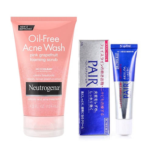 Bộ đôi kem trị mụn Pair và sữa rửa mặt Neutrogena oil giúp bạn sở hữu làn da sạch mụn, trắng sáng